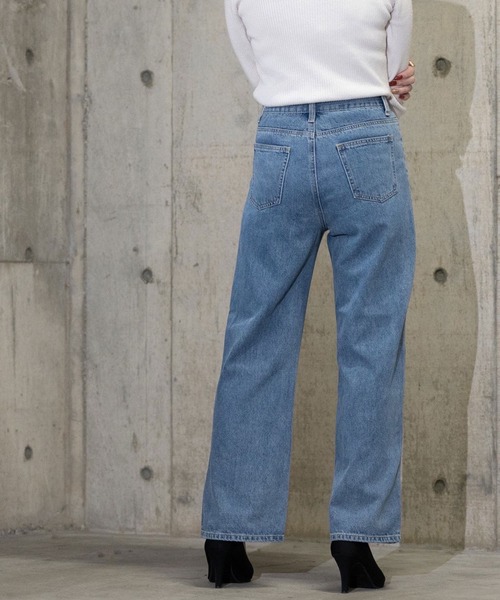 attiree(アティレー)の「attiree デニム 裾スリットパンツ(デニムパンツ・レディース・ブルー/インディゴブルー・S/M/L/XS)」の8枚目の写真