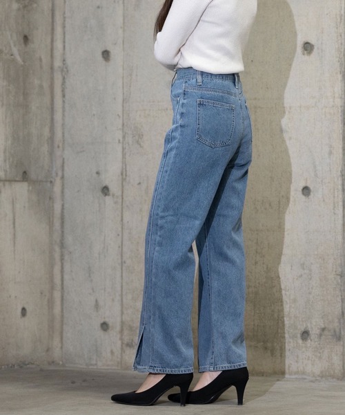 attiree(アティレー)の「attiree デニム 裾スリットパンツ(デニムパンツ・レディース・ブルー/インディゴブルー・S/M/L/XS)」の7枚目の写真