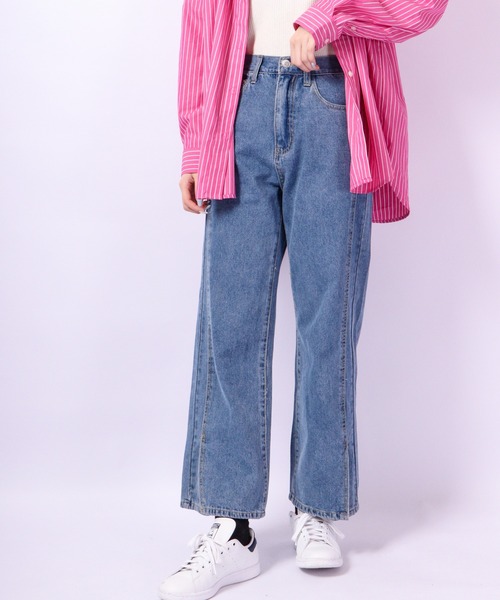 attiree(アティレー)の「attiree デニム 裾スリットパンツ(デニムパンツ・レディース・ブルー/インディゴブルー・S/M/L/XS)」の6枚目の写真