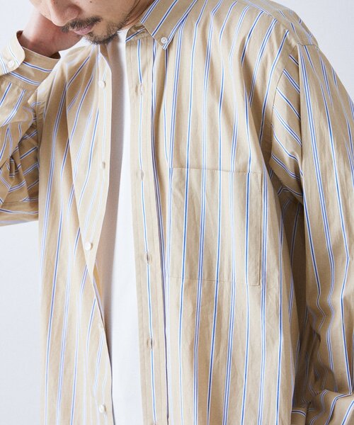 417 EDIFICE(フォーワンセブンエディフィス)の「【Essential / エッセンシャル】B.D STRIPE shirt / ボタンダウンストライプ(シャツ/ブラウス・メンズ・ライトブルー/スカイブルー/ブルー/その他2/ブルー系その他/その他6/その他18・SMALL/MEDIUM/LARGE/XX-LARGE)」の6枚目の写真