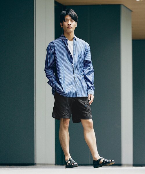 417 EDIFICE(フォーワンセブンエディフィス)の「【Essential / エッセンシャル】B.D STRIPE shirt / ボタンダウンストライプ(シャツ/ブラウス・メンズ・ライトブルー/スカイブルー/ブルー/その他2/ブルー系その他/その他6/その他18・SMALL/MEDIUM/LARGE/XX-LARGE)」の4枚目の写真