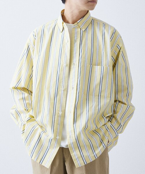 417 EDIFICE(フォーワンセブンエディフィス)の「【Essential / エッセンシャル】B.D STRIPE shirt / ボタンダウンストライプ(シャツ/ブラウス・メンズ・ライトブルー/スカイブルー/ブルー/その他2/ブルー系その他/その他6/その他18・SMALL/MEDIUM/LARGE/XX-LARGE)」の7枚目の写真