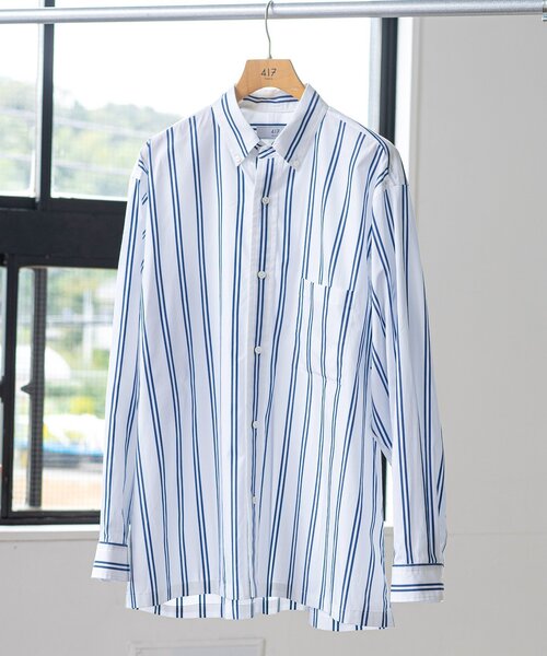 417 EDIFICE(フォーワンセブンエディフィス)の「【Essential / エッセンシャル】B.D STRIPE shirt / ボタンダウンストライプ(シャツ/ブラウス・メンズ・ライトブルー/スカイブルー/ブルー/その他2/ブルー系その他/その他6/その他18・SMALL/MEDIUM/LARGE/XX-LARGE)」の18枚目の写真