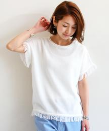 BEAUTY&YOUTH UNITED ARROWS | BYBC 7G フリンジショートスリーブ(ニット/セーター)