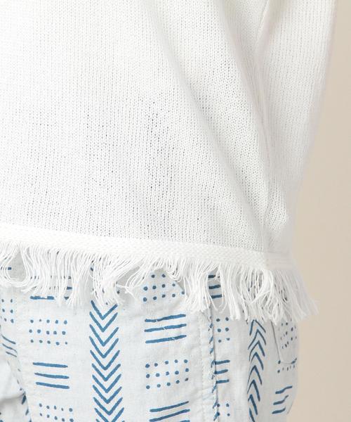 BEAUTY&YOUTH UNITED ARROWS（ビューティーアンドユースユナイテッドアローズ）の「BYBC 7G フリンジショートスリーブ◆（ニット/セーター・レディース・ホワイト/ナチュラル/ライトブルー・フリー）」の14枚目の写真