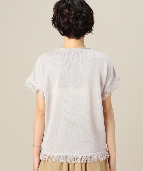 BEAUTY&YOUTH UNITED ARROWS（ビューティーアンドユースユナイテッドアローズ）の「BYBC 7G フリンジショートスリーブ◆（ニット/セーター・レディース・ホワイト/ナチュラル/ライトブルー・フリー）」の15枚目の写真
