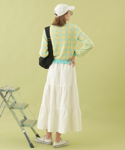 MERLOT（メルロー）の「柔らかい肌触り　ギンガムチェックカーディガン（カーディガン/ボレロ・レディース・レッド/ライトブルー・FREE）」の14枚目の写真