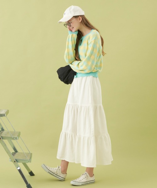 MERLOT（メルロー）の「柔らかい肌触り　ギンガムチェックカーディガン（カーディガン/ボレロ・レディース・レッド/ライトブルー・FREE）」の13枚目の写真