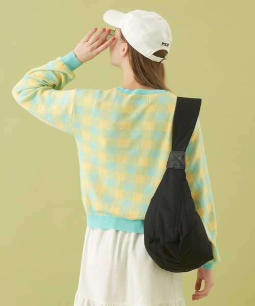 MERLOT（メルロー）の「柔らかい肌触り　ギンガムチェックカーディガン（カーディガン/ボレロ・レディース・レッド/ライトブルー・FREE）」の8枚目の写真