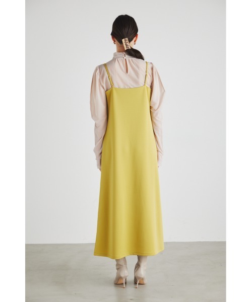 rienda（リエンダ）の「スランティングスリットキャミワンピース（ワンピース・レディース・イエロー/ダークグレー/ベージュ・FREE）」の9枚目の写真