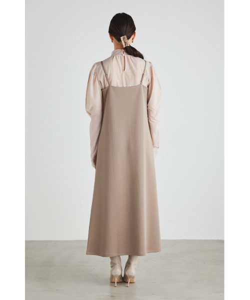 rienda（リエンダ）の「スランティングスリットキャミワンピース（ワンピース・レディース・イエロー/ダークグレー/ベージュ・FREE）」の17枚目の写真