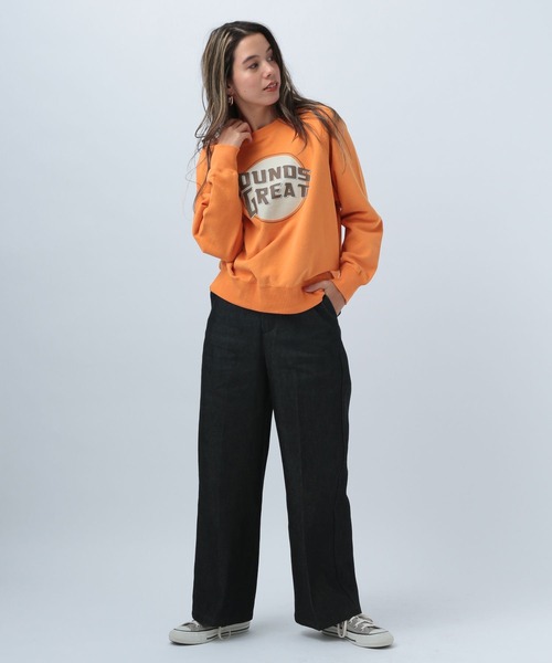 BAYFLOW（ベイフロー）の「アソートロゴピーチプルオーバ（スウェット・レディース・チャコールグレー/オレンジ/アイボリー・FREE）」の11枚目の写真