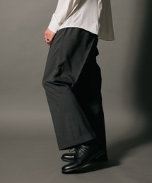 【UNIIT/ユニット】 ワイドシルエット ワイドパンツ センタープレス イージーパンツ 韓国ファッション モードファッション キレイ目 ウエストゴム