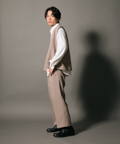 UNIIT(ユニット)の「【UNIIT/ユニット】 ワイドシルエット ワイドパンツ センタープレス イージーパンツ 韓国ファッション モードファッション キレイ目 ウエストゴム(その他パンツ・メンズ・チャコールグレー/ベージュ/ブラック・SMALL/MEDIUM/LARGE/X-LARGE)」の22枚目の写真