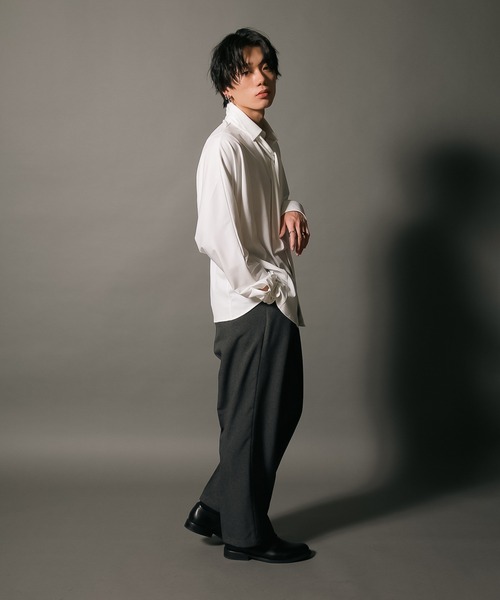 UNIIT(ユニット)の「【UNIIT/ユニット】 ワイドシルエット ワイドパンツ センタープレス イージーパンツ 韓国ファッション モードファッション キレイ目 ウエストゴム(その他パンツ・メンズ・チャコールグレー/ベージュ/ブラック・SMALL/MEDIUM/LARGE/X-LARGE)」の6枚目の写真