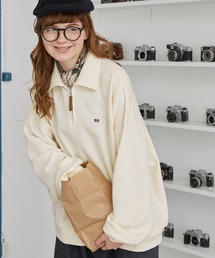 MONO-MART LADY'S | ナンバリングワンポイント刺繍ハーフジップスウェット(スウェット)