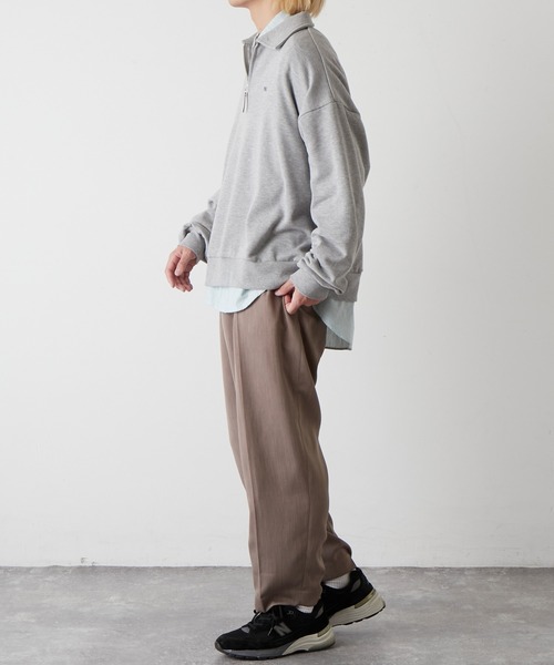 ナンバリングワンポイント刺繍ハーフジップスウェット MONO-MART