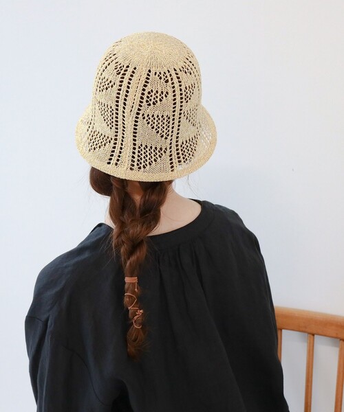 Ray BEAMS(レイビームス)の「Ray BEAMS / 透かし編 サーモ ハット(ハット・レディース・ピンク/グリーン/イエロー・ONE SIZE)」の3枚目の写真