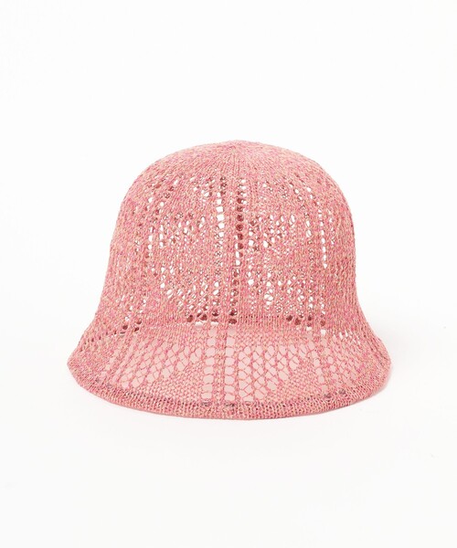 Ray BEAMS(レイビームス)の「Ray BEAMS / 透かし編 サーモ ハット(ハット・レディース・ピンク/グリーン/イエロー・ONE SIZE)」の6枚目の写真