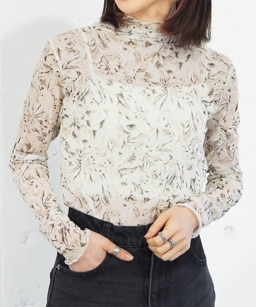 tiptop(ティップトップ)の「アソートシアーハイネックロンT(Tシャツ/カットソー・レディース・C/D/E/A/ブラック/B/オフホワイト・FREE)」の5枚目の写真