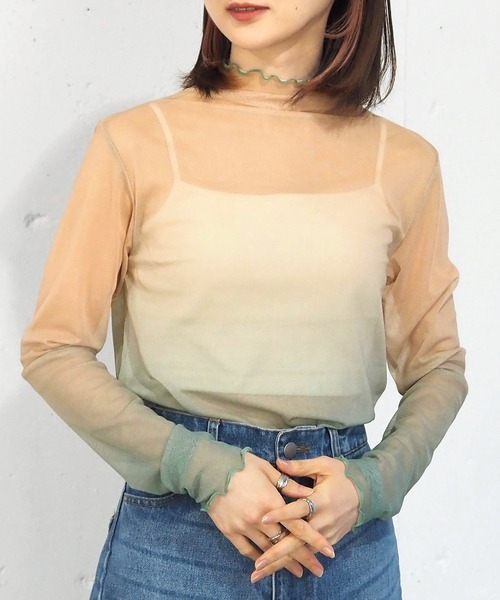 tiptop(ティップトップ)の「アソートシアーハイネックロンT(Tシャツ/カットソー・レディース・C/D/E/A/ブラック/B/オフホワイト・FREE)」の6枚目の写真