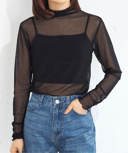 tiptop(ティップトップ)の「アソートシアーハイネックロンT(Tシャツ/カットソー・レディース・C/D/E/A/ブラック/B/オフホワイト・FREE)」の15枚目の写真