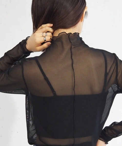 tiptop(ティップトップ)の「アソートシアーハイネックロンT(Tシャツ/カットソー・レディース・C/D/E/A/ブラック/B/オフホワイト・FREE)」の17枚目の写真