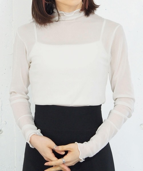 tiptop(ティップトップ)の「アソートシアーハイネックロンT(Tシャツ/カットソー・レディース・C/D/E/A/ブラック/B/オフホワイト・FREE)」の8枚目の写真