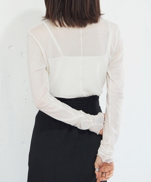 tiptop(ティップトップ)の「アソートシアーハイネックロンT(Tシャツ/カットソー・レディース・C/D/E/A/ブラック/B/オフホワイト・FREE)」の10枚目の写真