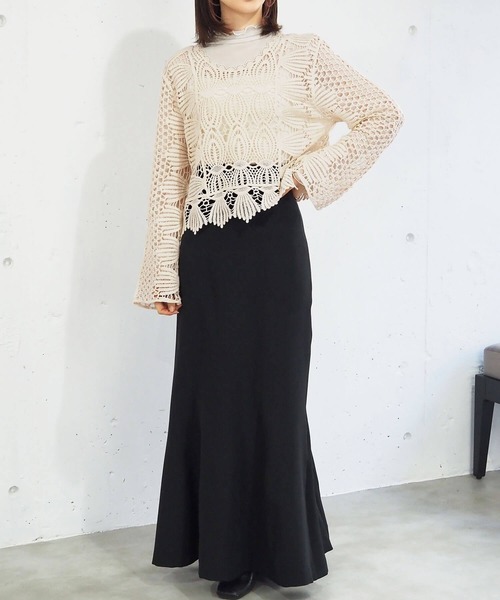 tiptop(ティップトップ)の「アソートシアーハイネックロンT(Tシャツ/カットソー・レディース・C/D/E/A/ブラック/B/オフホワイト・FREE)」の12枚目の写真