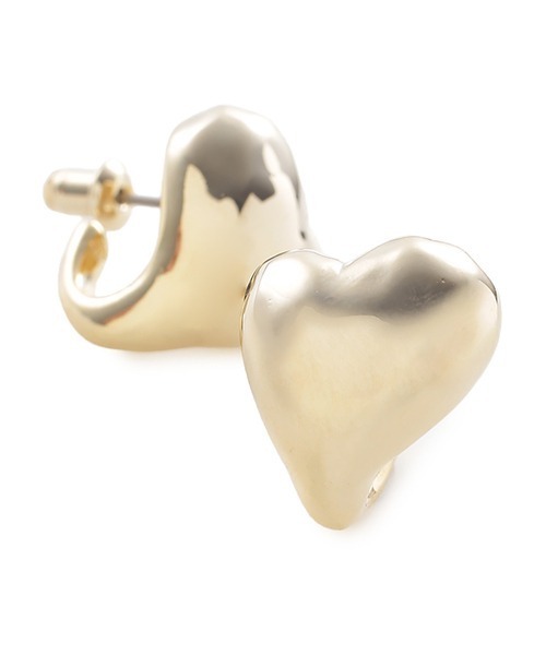 SNIDEL(スナイデル)の「ニュアンスハートフープピアス(ピアス(両耳用)・レディース・ゴールド/シルバー・FREE)」の5枚目の写真