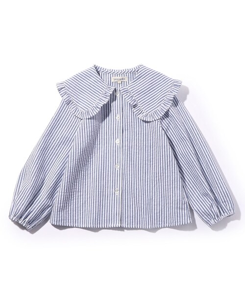 SHOO・LA・RUE(シューラルー)の「◆【110-140cm】フリルビッグカラーブラウス(シャツ/ブラウス・キッズ・ブラック系1/ネイビー系2・13/12/11/14)」の9枚目の写真