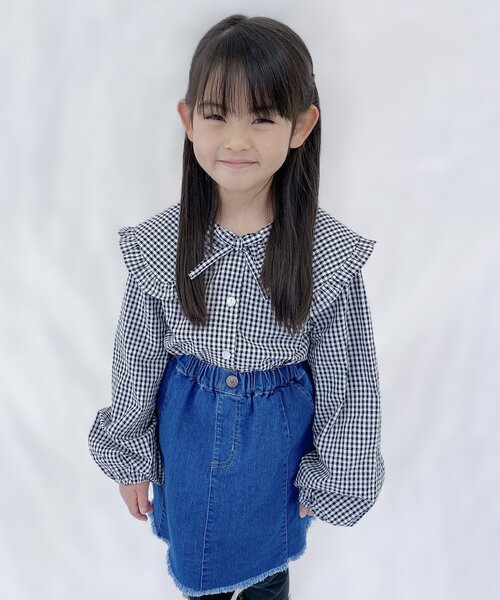 SHOO・LA・RUE(シューラルー)の「◆【110-140cm】フリルビッグカラーブラウス(シャツ/ブラウス・キッズ・ブラック系1/ネイビー系2・13/12/11/14)」の18枚目の写真
