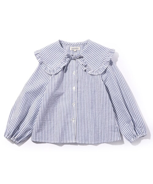 SHOO・LA・RUE(シューラルー)の「◆【110-140cm】フリルビッグカラーブラウス(シャツ/ブラウス・キッズ・ブラック系1/ネイビー系2・13/12/11/14)」の16枚目の写真