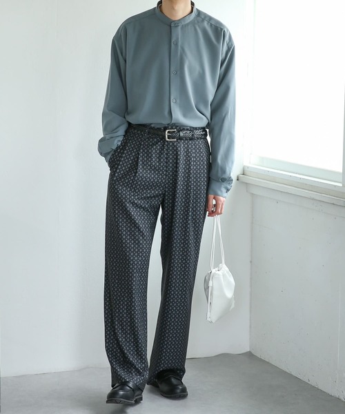 SENSE OF PLACE by URBAN RESEARCH（センスオブプレイスバイアーバンリサーチ）の「『セットアップ対応』『イージーケア』コモンガラダブルタックワイドスラックス（スラックス・メンズ・ブラック/ライトカーキ/ライトベージュ・SMALL/MEDIUM/LARGE）」の19枚目の写真