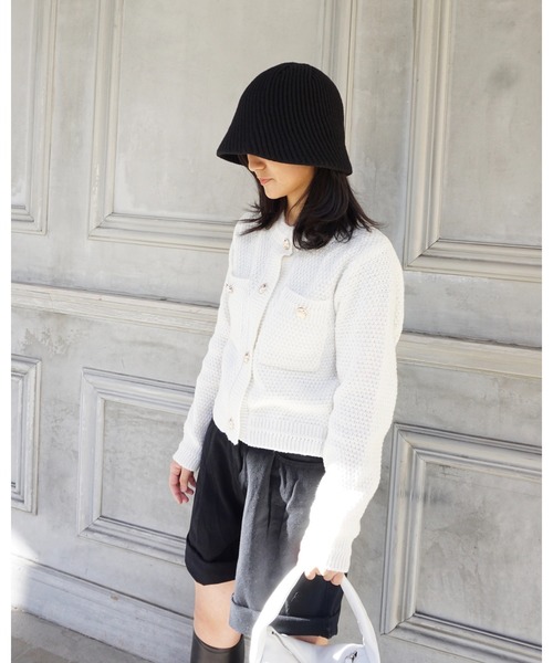 Chouchour(シュシュール)の「【chouchour/シュシュール】ニットカーディガン(カーディガン/ボレロ・レディース・ブラック/レッド/アイボリー・FREE)」の1枚目の写真