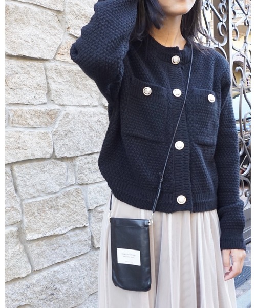 Chouchour(シュシュール)の「【chouchour/シュシュール】ニットカーディガン(カーディガン/ボレロ・レディース・ブラック/レッド/アイボリー・FREE)」の2枚目の写真