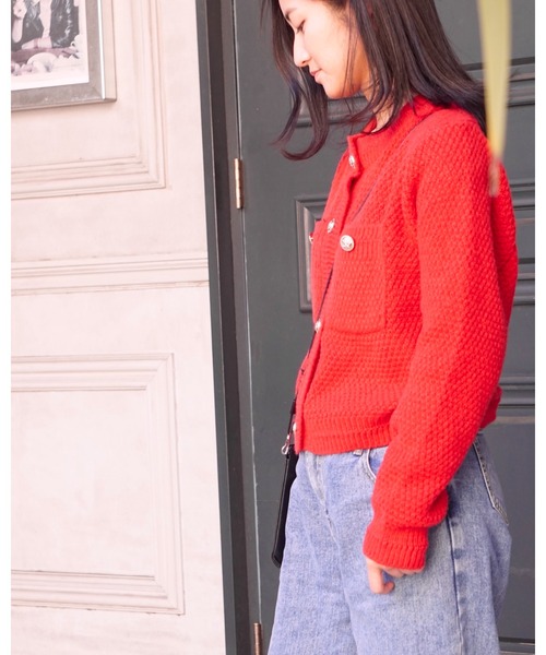 Chouchour(シュシュール)の「【chouchour/シュシュール】ニットカーディガン(カーディガン/ボレロ・レディース・ブラック/レッド/アイボリー・FREE)」の6枚目の写真