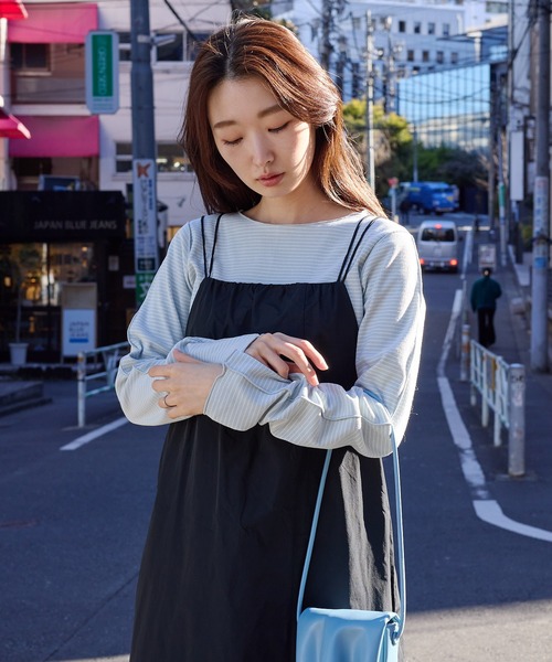 Kastane（カスタネ）の「【2023SSアイテム】テレコボーダークルーインナー（Tシャツ/カットソー・レディース・ブラック/オフホワイト/イエロー/ブルー・FREE）」の18枚目の写真