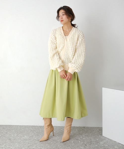 Bou Jeloud（ブージュルード）の「ポコポコジャージーカーディガン（カーディガン/ボレロ・レディース・アイボリー/ブラック/イエロー/ブルー・FREE）」の6枚目の写真