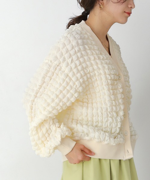 Bou Jeloud（ブージュルード）の「ポコポコジャージーカーディガン（カーディガン/ボレロ・レディース・アイボリー/ブラック/イエロー/ブルー・FREE）」の9枚目の写真