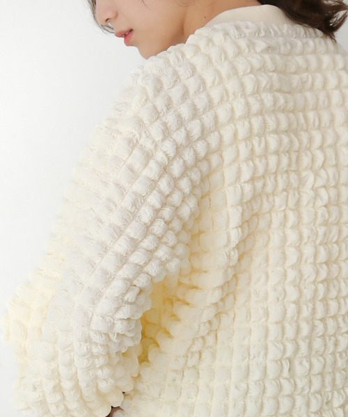 Bou Jeloud（ブージュルード）の「ポコポコジャージーカーディガン（カーディガン/ボレロ・レディース・アイボリー/ブラック/イエロー/ブルー・FREE）」の10枚目の写真