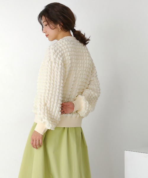 Bou Jeloud（ブージュルード）の「ポコポコジャージーカーディガン（カーディガン/ボレロ・レディース・アイボリー/ブラック/イエロー/ブルー・FREE）」の11枚目の写真