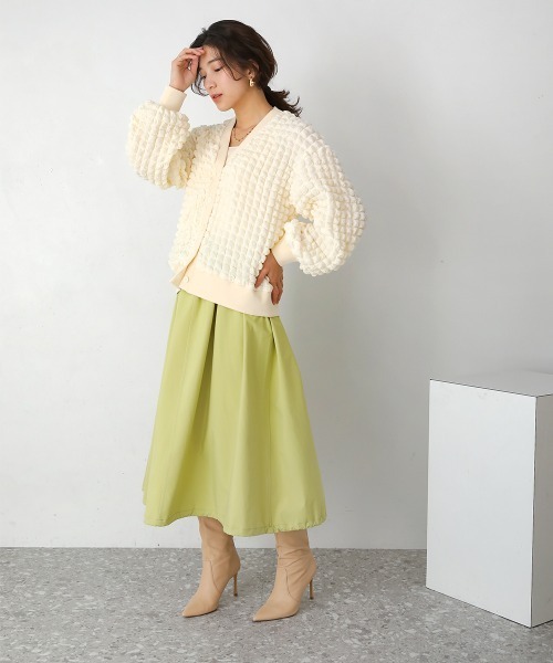 Bou Jeloud（ブージュルード）の「ポコポコジャージーカーディガン（カーディガン/ボレロ・レディース・アイボリー/ブラック/イエロー/ブルー・FREE）」の12枚目の写真