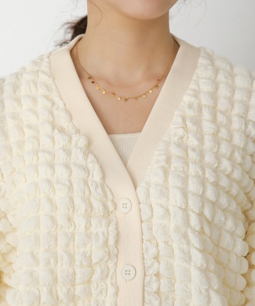 Bou Jeloud（ブージュルード）の「ポコポコジャージーカーディガン（カーディガン/ボレロ・レディース・アイボリー/ブラック/イエロー/ブルー・FREE）」の13枚目の写真