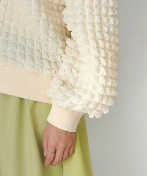 Bou Jeloud（ブージュルード）の「ポコポコジャージーカーディガン（カーディガン/ボレロ・レディース・アイボリー/ブラック/イエロー/ブルー・FREE）」の14枚目の写真