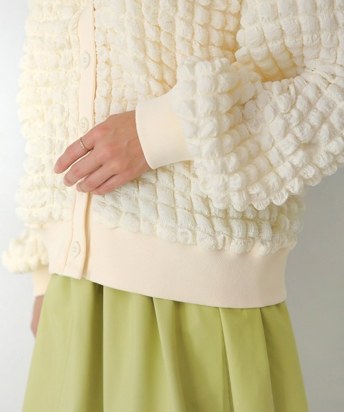 Bou Jeloud（ブージュルード）の「ポコポコジャージーカーディガン（カーディガン/ボレロ・レディース・アイボリー/ブラック/イエロー/ブルー・FREE）」の15枚目の写真