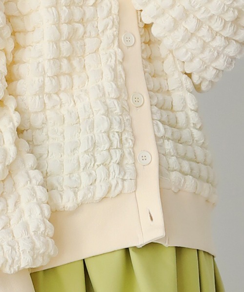 Bou Jeloud（ブージュルード）の「ポコポコジャージーカーディガン（カーディガン/ボレロ・レディース・アイボリー/ブラック/イエロー/ブルー・FREE）」の16枚目の写真