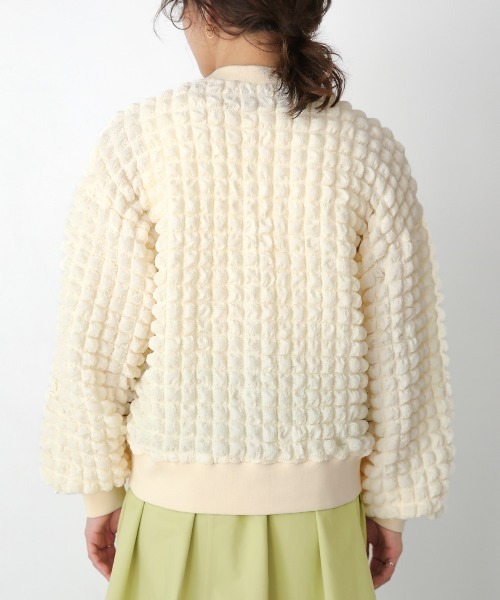 Bou Jeloud（ブージュルード）の「ポコポコジャージーカーディガン（カーディガン/ボレロ・レディース・アイボリー/ブラック/イエロー/ブルー・FREE）」の17枚目の写真