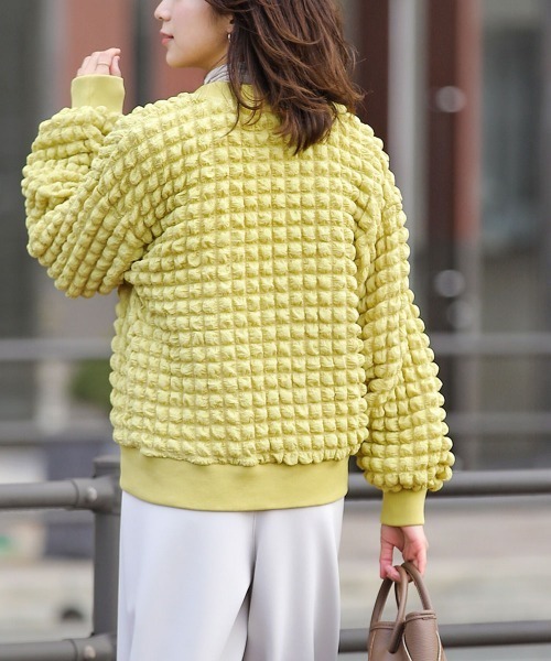 Bou Jeloud（ブージュルード）の「ポコポコジャージーカーディガン（カーディガン/ボレロ・レディース・アイボリー/ブラック/イエロー/ブルー・FREE）」の22枚目の写真